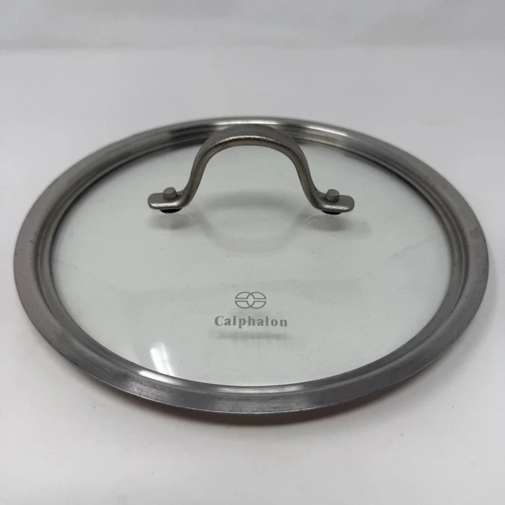 Calphalon 9 Inch Tempered Glass Replacement Lid Stainless Steel Rim Handle